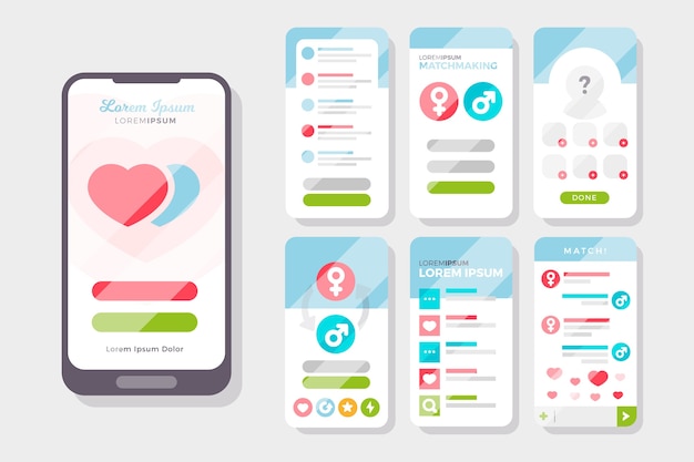 Free vector dating app chat interface