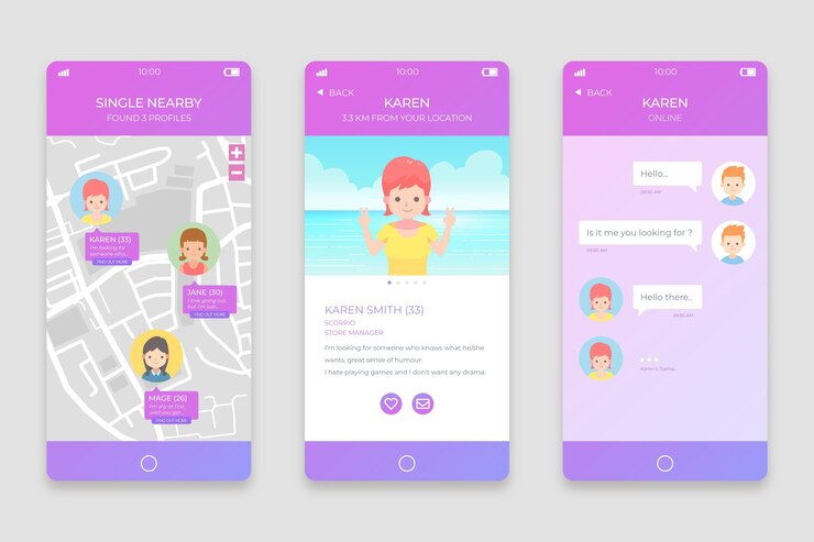 Free Vector dating app chat interface