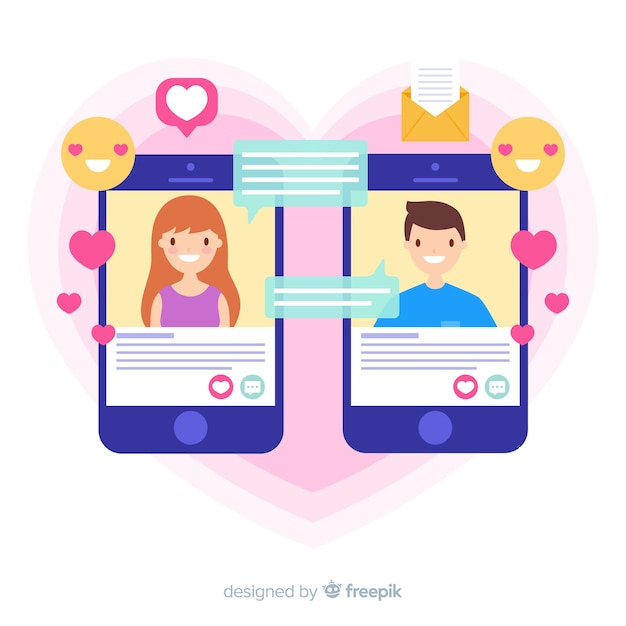 Free vector dating app concept flat design