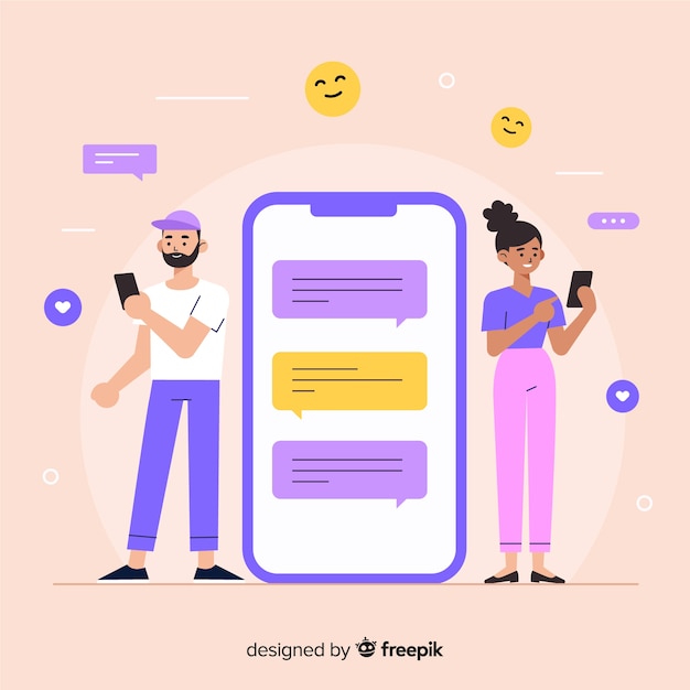 無料ベクター 人々が友人や愛を見つけるための出会い系アプリのコンセプト