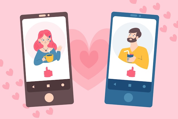 Free vector dating app concept