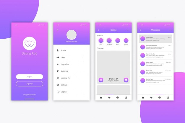 Free vector dating app concept