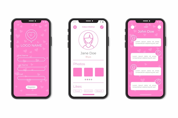 데이트 앱 인터페이스 개념