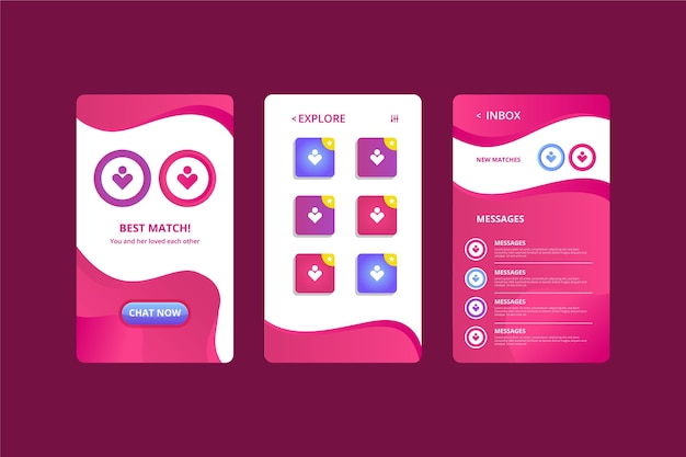 Free vector dating app interface concept