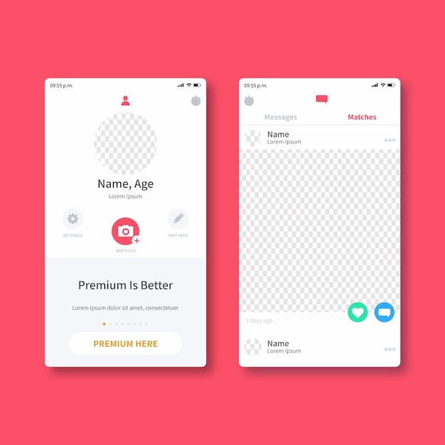 Dating app interface concept