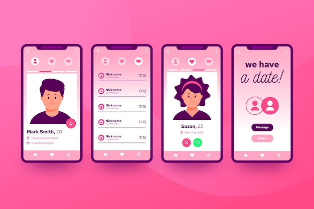Dating app interface concept