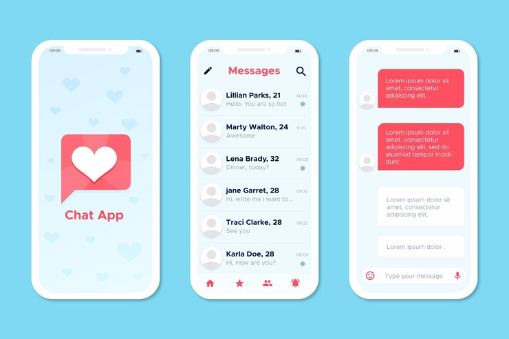 Free Vector dating app interface concept