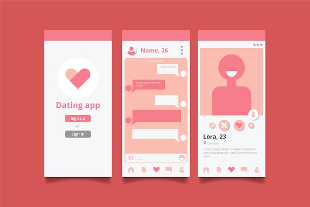 Free vector dating app interface design