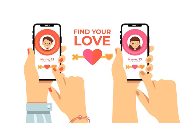 Free vector dating app swipe concept