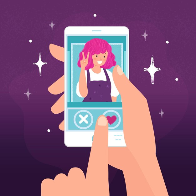 Free Vector | Dating app swipe