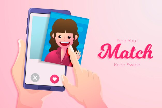 Dating app swipe concept