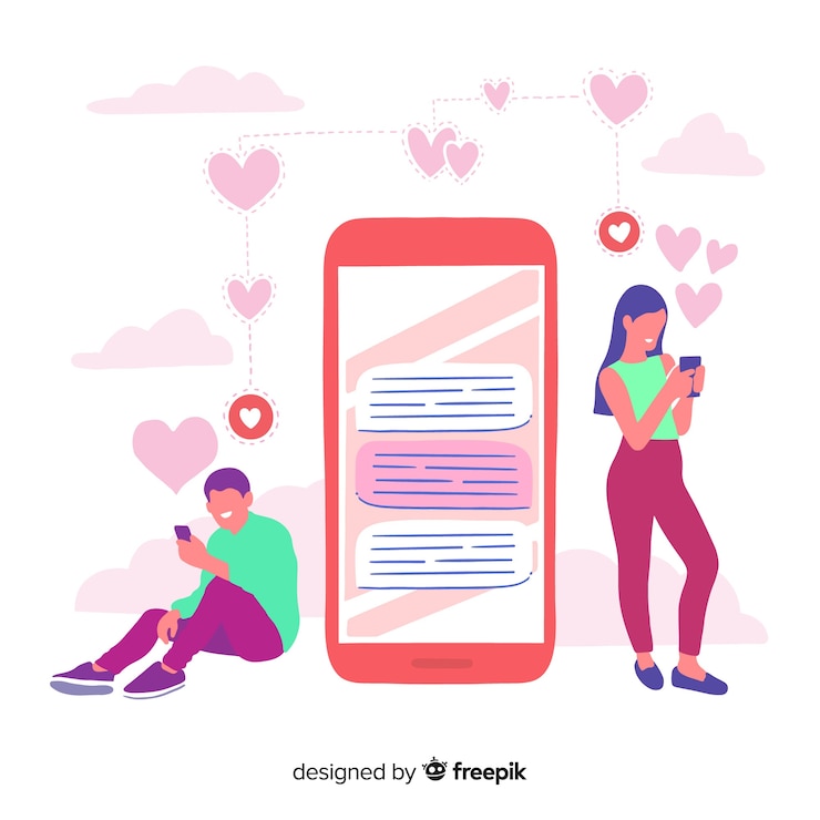 Free Vector dating application concept illustrated