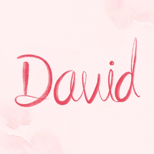 Free vector david male name vector calligraphy font
