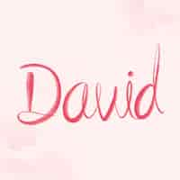 Free vector david male name vector calligraphy font