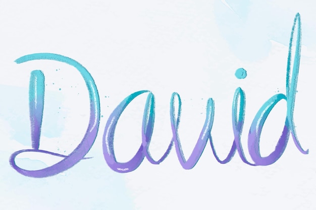 Free vector david name hand lettering vector font