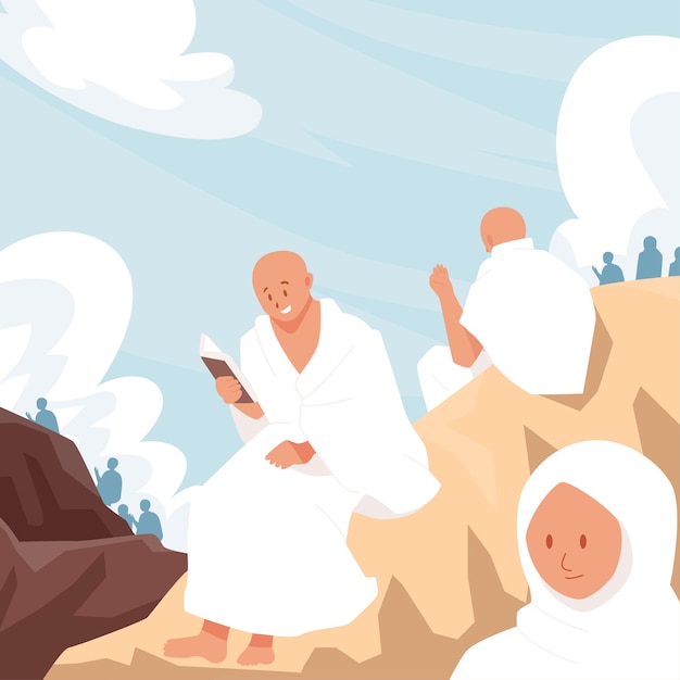 Free vector day of arafah celebration illustration