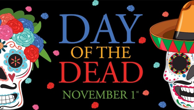 Free vector day of the dead banner