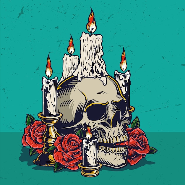 Day of Dead colorful vintage concept