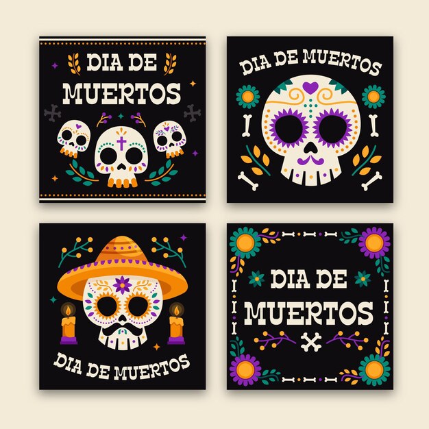 Day of the dead instagram posts set