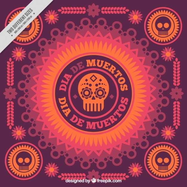 Free vector day of the dead ornamental background