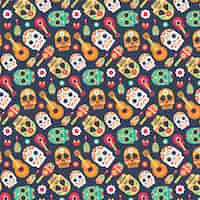 Free vector day of the dead pattern theme