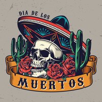 Day of the dead vintage concept