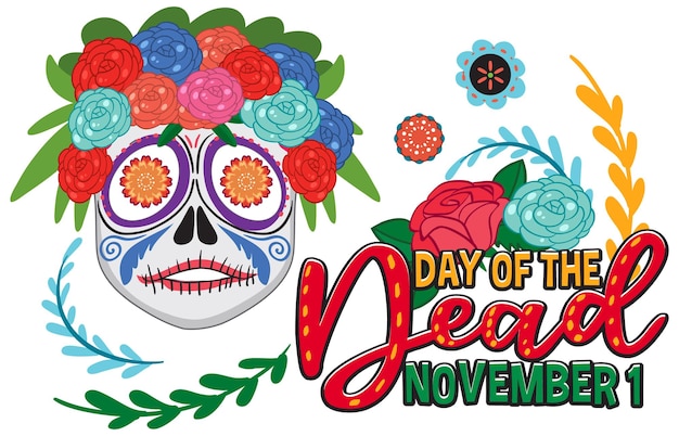 Day of the dead with calaca skull