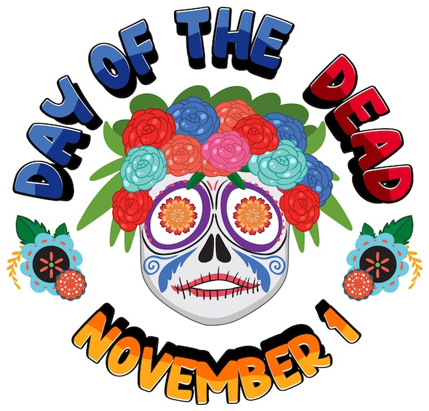 Free vector day of the dead with calaca skull