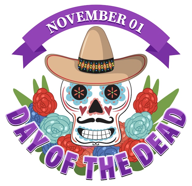 Free vector day of the dead with mexican calaca