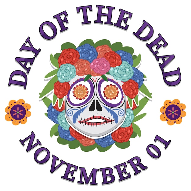 Free vector day of the dead with mexican calaca