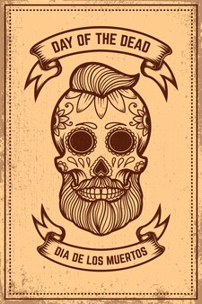 死者​の​日​（​dia de los muertos​）​。​メキシコ​の​砂糖​の​頭蓋骨​。​ポスター​、​ロゴ​、​ラベル​、​サイン​、​カード​、​バナー​の​デザイン​要素​。​ベクトル​イラスト