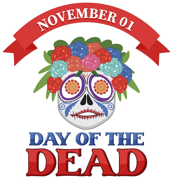Бесплатное векторное изображение День мертвых с мексиканской калакой