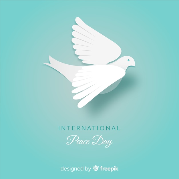 Day of peace composition with flat white dove