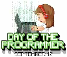 Free vector the day of the programmer poster