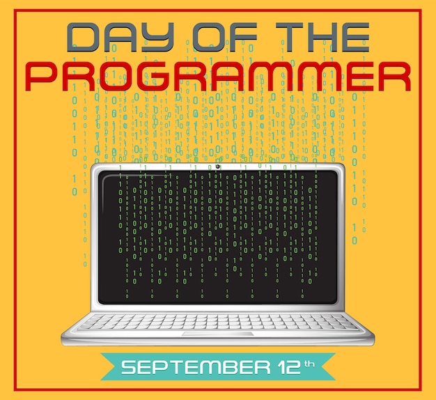 Free vector the day of the programmer poster