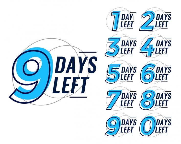 मुफ़्त वेक्टर days left countdown banner set 