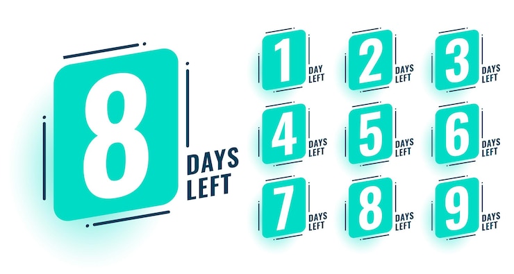 Free Vector days left countdown sticker template for special deal or offer