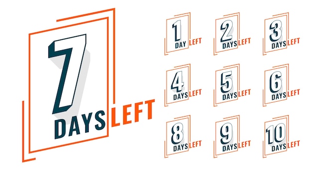 Free vector days left countdown timer for business promotion