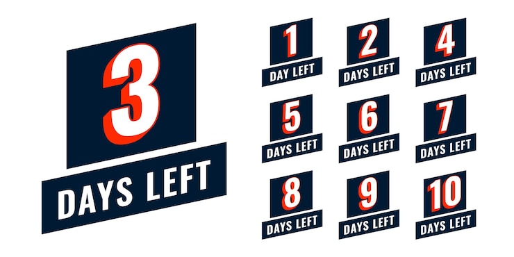 Free Vector days left countdown timer in flat style design