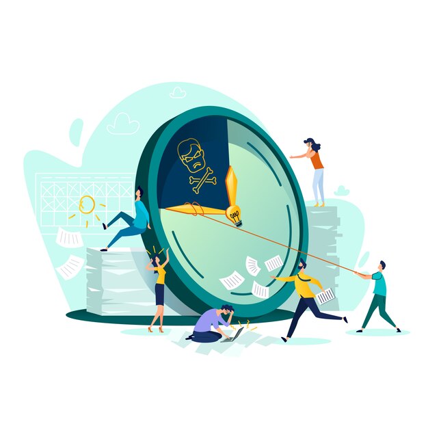 Deadline, time management business concept vector Free Vector