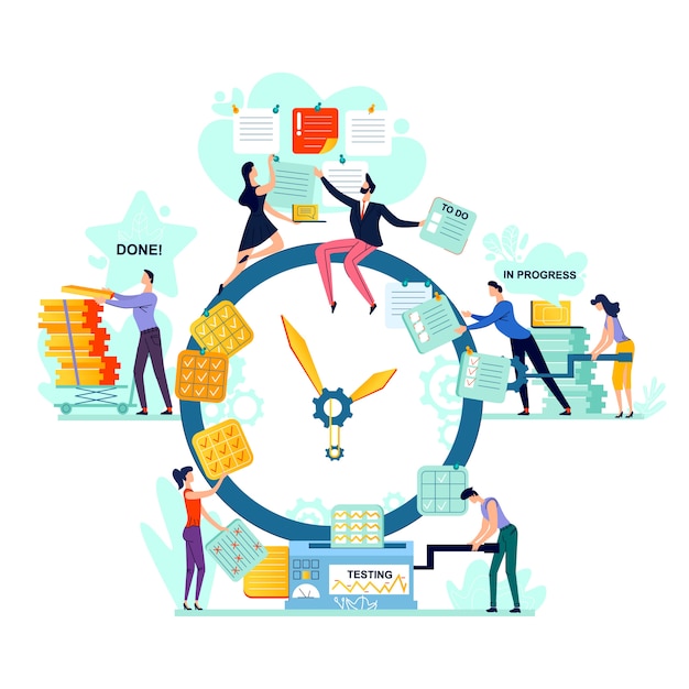 Deadline and time management business concept vector.