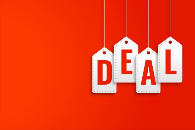 Deal promotional banner in hanging price tag style