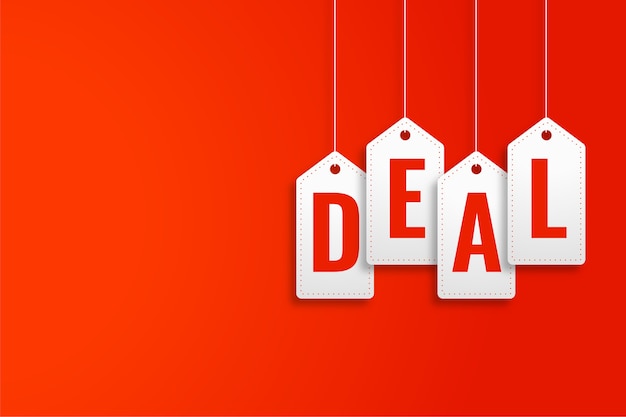 Бесплатное векторное изображение Рекламный баннер сделки в стиле подвесного ценника