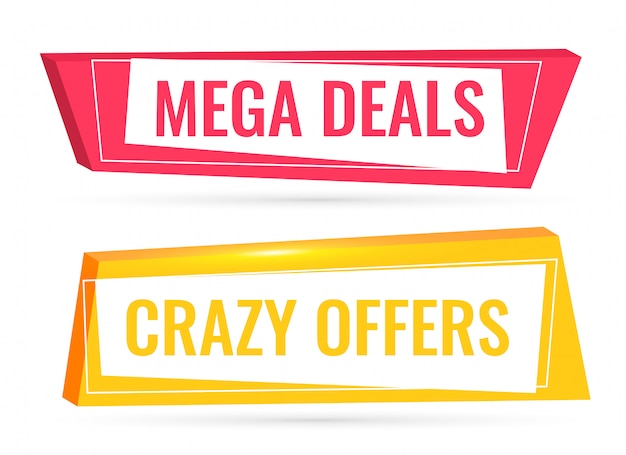 Free vector deals and offers sale banner in 3d style