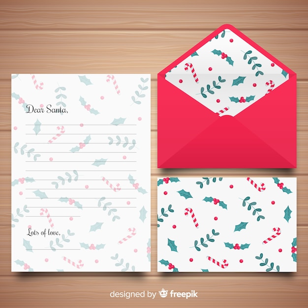 Dear santa christmas letter and envelope set