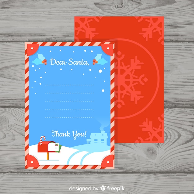 Free vector dear santa christmas letter and envelope set