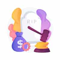 Free vector death grant abstract concept   illustration. bereavement grant benefit, government payment, death insurance, wife husband spouse died, evil intent, car accident, emergency