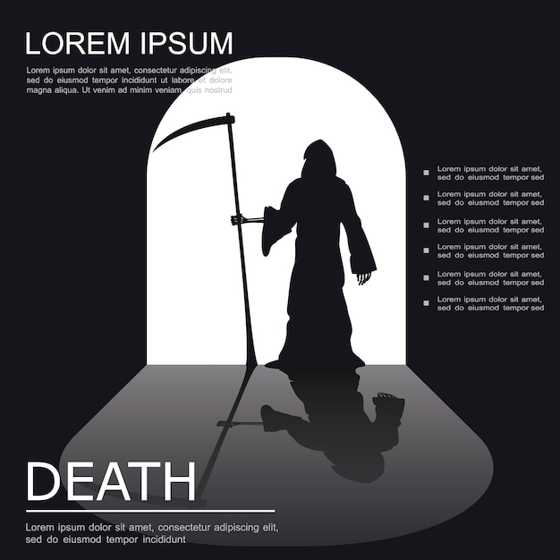 Free Vector death spooky monochrome poster 