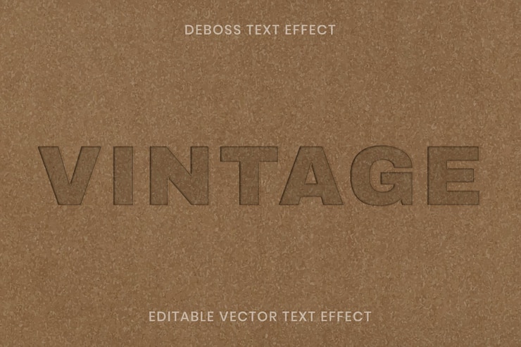 Free Vector deboss text effect vector editable template