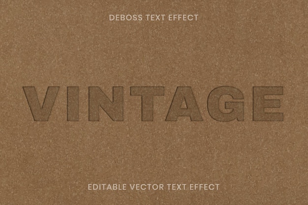 Deboss text effect vector editable template